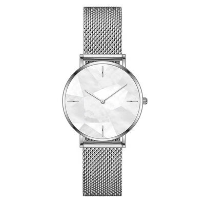 Résistant à l'eau de la montre 3atm d'acier inoxydable du quartz des femmes de SS316L