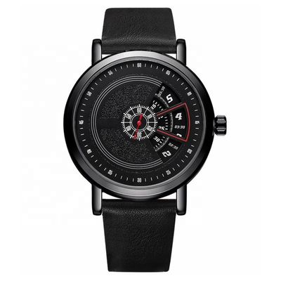 Poids à chaînes noir de la montre-bracelet 3ATM Antiwater 70g de quartz d'alliage