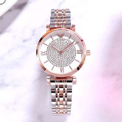 ODM de dames Japon Movt de Diamond Rose Gold Wrist Watch For disponible