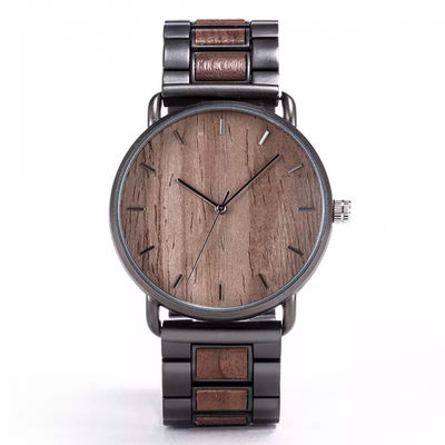 Miroir en bois 113g matériel de Harlex de montres-bracelet de batterie de quartz de bande