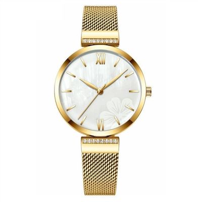 Rose Gold Scratchfree du quartz 3ATM des femmes imperméables de montre