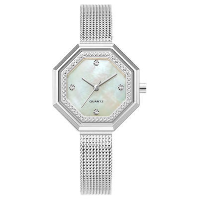 Acier imperméable exquis Mesh Belt de Diamond Female Watch Japanese Movement
