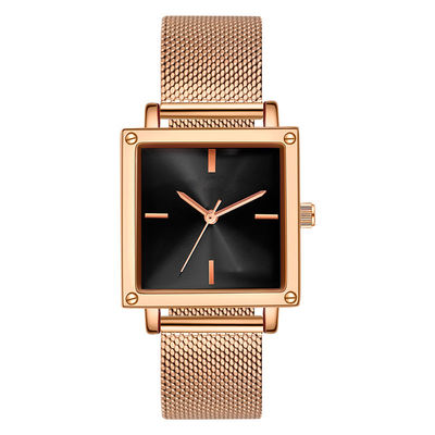 Montres femelles de quartz antique carré de poignet de femmes de mouvement du Japon