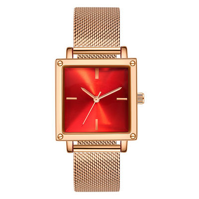 Montres femelles de quartz antique carré de poignet de femmes de mouvement du Japon
