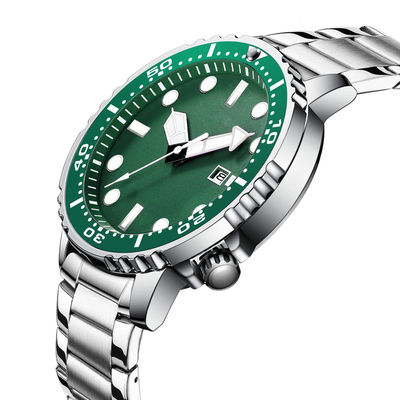 L'eau occasionnelle Ghost de montre de quartz de sports d'hommes de mode observe la couleur verte