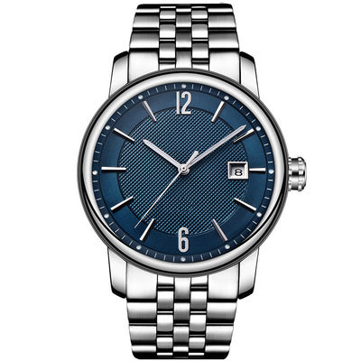 Le chronographe automatique de montre de Moonphase des classiques des hommes observe avec la courroie en acier
