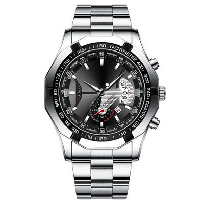 Montres de luxe analogues de Movt de quartz d'acier inoxydable de montre du chronographe des hommes