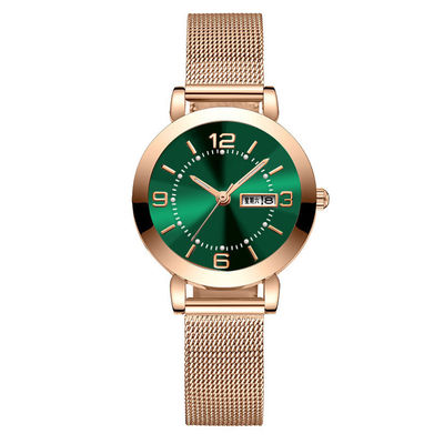 Montre-bracelet de luxe de chronographe de quartz de femmes de mouvement du Japon