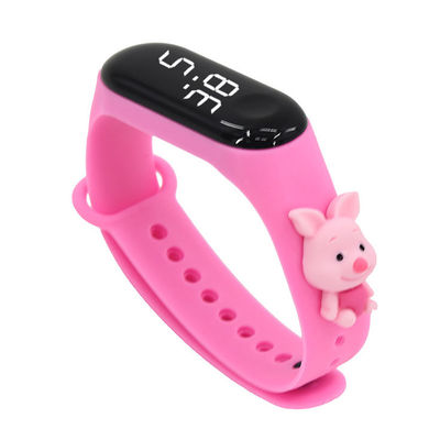 Caisse rectangulaire de bracelet de bande dessinée d'enfants de silicone thermoplastique électronique de montre