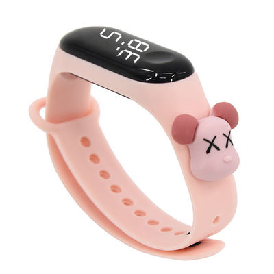 Caisse rectangulaire de bracelet de bande dessinée d'enfants de silicone thermoplastique électronique de montre