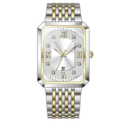 Montres carrées en métal de montre militaire de luxe de quartz d'acier inoxydable pour les hommes