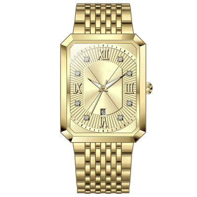 Montres carrées en métal de montre militaire de luxe de quartz d'acier inoxydable pour les hommes