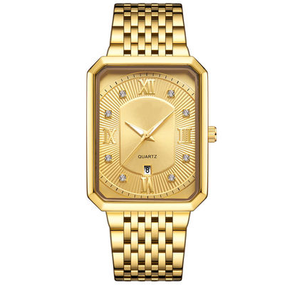Montres carrées en métal de montre militaire de luxe de quartz d'acier inoxydable pour les hommes