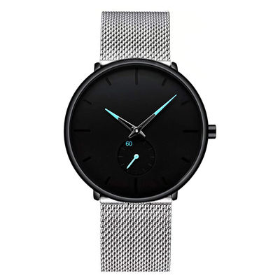Montre-bracelet unisexe de quartz de mode avec l'acier inoxydable Mesh Band