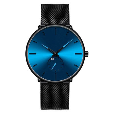Montre-bracelet unisexe de quartz de mode avec l'acier inoxydable Mesh Band