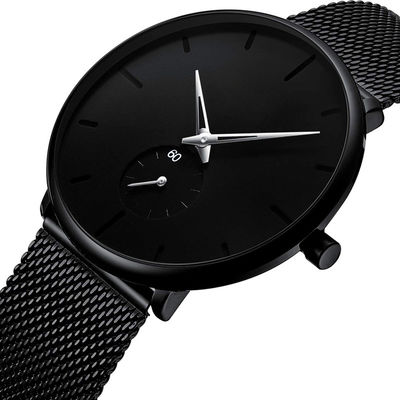 Montre-bracelet unisexe de quartz de mode avec l'acier inoxydable Mesh Band