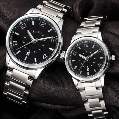 Quartz Movt de montre de chronographe d'affaires de montres-bracelet d'amants de quartz d'alliage