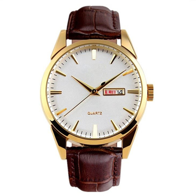 Couplez les montres de mouvement de quartz avec des affaires classiques de modèle de mèche de bracelet en cuir