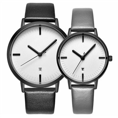 Les couples imperméabilisent la montre de quartz avec la date simple de calendrier aucun cadran de Digital