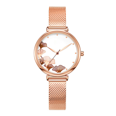 la montre-bracelet 3ATM symétrique de quartz de femmes de cas de 9mm imperméabilisent