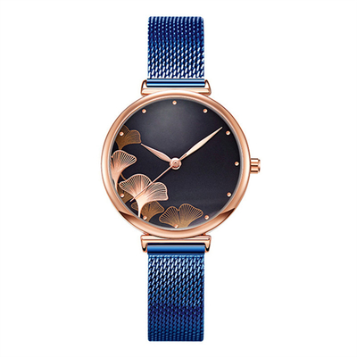 la montre-bracelet 3ATM symétrique de quartz de femmes de cas de 9mm imperméabilisent