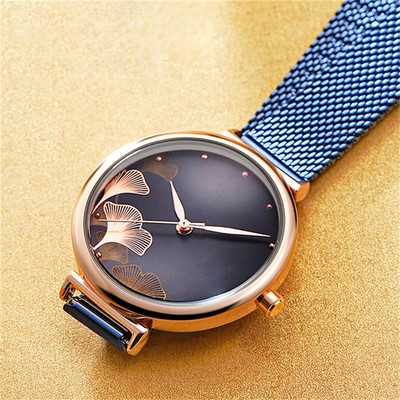 la montre-bracelet 3ATM symétrique de quartz de femmes de cas de 9mm imperméabilisent
