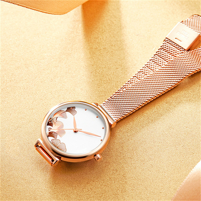 la montre-bracelet 3ATM symétrique de quartz de femmes de cas de 9mm imperméabilisent