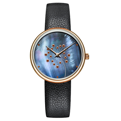 courroie de Sapphire Mineral Mirror 115mm de montre de quartz de dames d'épaisseur de 9mm