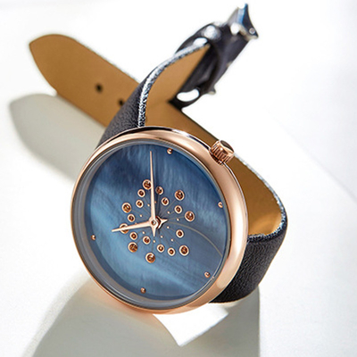 courroie de Sapphire Mineral Mirror 115mm de montre de quartz de dames d'épaisseur de 9mm