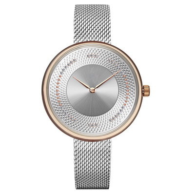 Diamond Encrusted Watch Chronograph Wrist des femmes de quartz 30m imperméables