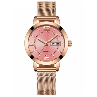 Les femmes imperméables d'affaires de calendrier observent la montre 3ATM du quartz des femmes du Japon Movt