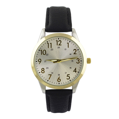 Caisse de galvanoplastie de courroie en cuir occasionnelle de la montre 17mm d'alliage de quartz pour Famale