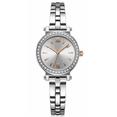 Cadran sablé imperméable femelle de ceinture de montre-bracelet d'alliage de verre trempé