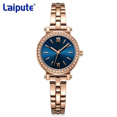 Cadran sablé imperméable femelle de ceinture de montre-bracelet d'alliage de verre trempé