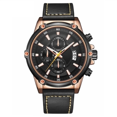 Les sports de quartz de calendrier d'affaires observent 38mm 3ATM extérieur imperméables