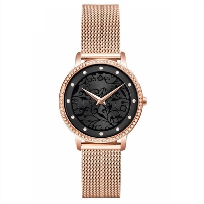 la courroie Diamond Quartz Watch Japanese Movement véritable de 16mm a gravé