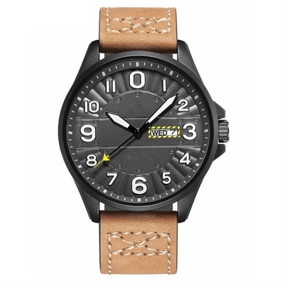 Double chronographe d'unité centrale de cadran de la montre-bracelet 45mm de quartz d'alliage de calendrier