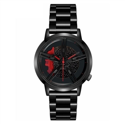 acier masculin ROHS de cadran squelettique de montre-bracelet de quartz d'acier inoxydable de courroie de 20mm