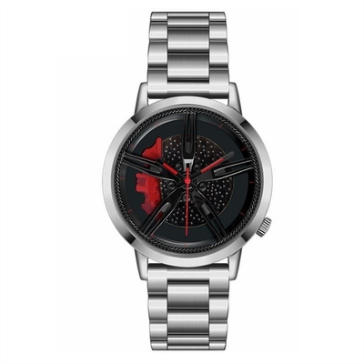 acier masculin ROHS de cadran squelettique de montre-bracelet de quartz d'acier inoxydable de courroie de 20mm