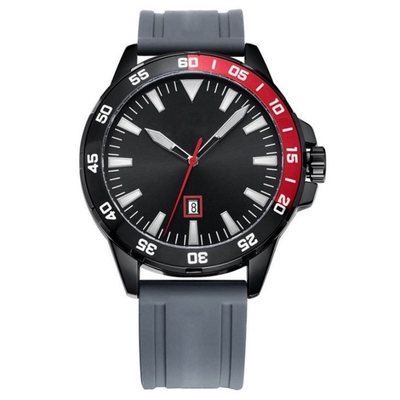 mouvement de quartz de la montre 3ATM d'homme de sport de silicone de courroie de 252mm avec l'encadrement