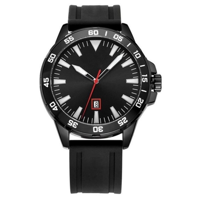 mouvement de quartz de la montre 3ATM d'homme de sport de silicone de courroie de 252mm avec l'encadrement