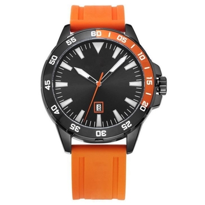 mouvement de quartz de la montre 3ATM d'homme de sport de silicone de courroie de 252mm avec l'encadrement