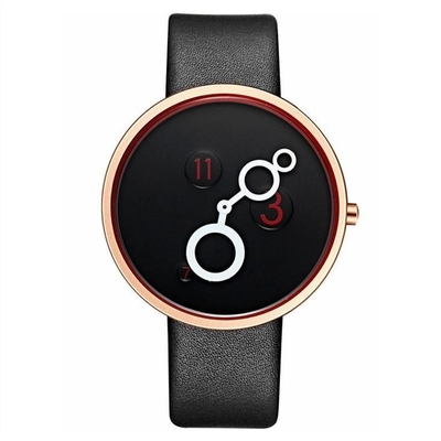 verre trempé minéral de cuir d'unité centrale Nubuck de montre de quartz de femmes de courroie de 220mm