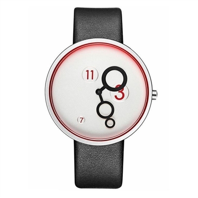 verre trempé minéral de cuir d'unité centrale Nubuck de montre de quartz de femmes de courroie de 220mm