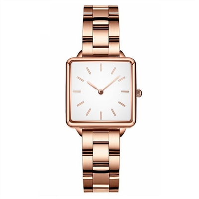 caisse imperméable d'alliage de courroie de 34mm Dia Women Quartz Wrist Watch 16mm