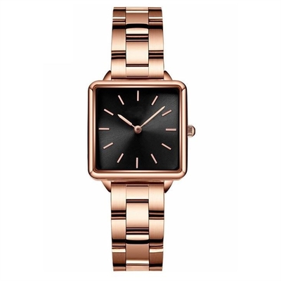 caisse imperméable d'alliage de courroie de 34mm Dia Women Quartz Wrist Watch 16mm