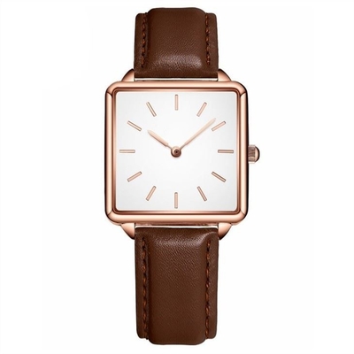 caisse imperméable d'alliage de courroie de 34mm Dia Women Quartz Wrist Watch 16mm