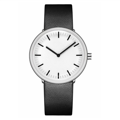 Mouvement suisse de couples d'OEM de montre en cuir de quartz 50m imperméables