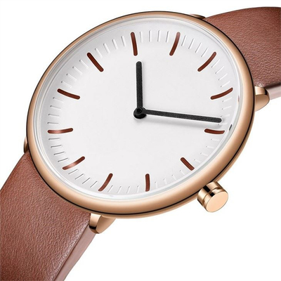 Mouvement suisse de couples d'OEM de montre en cuir de quartz 50m imperméables