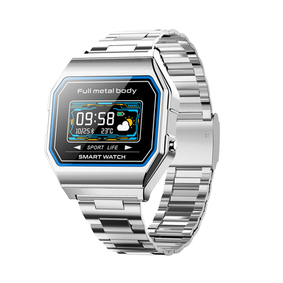 Montres analogiques-numériques de contact simple de la place 0.96inch de montre de Digital des hommes de bande métallique